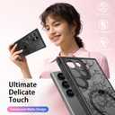 SEXYMOM Magnetic for Samsung Galaxy S24 Ultra Case - Wireless Charging Compatible,Cute Floral Design for Women and Girls,Slim Fit Translucent Matte Phone Case - Blooming Flower