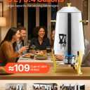 VEVOR Stainless Steel Beverage Dispenser, 3.4 Gallon Drink Dispenser with Alcohol Burner, Hot & Cold Drink Dispensers with Spigot for Coffee Tea Hot Water, Ideal for Restaurants, Hotels, Parties