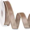 Ribbli Camel Velvet Wired Ribbon 1 Inch Velvet with Satin Christmas Ribbon for Gift Wrapping Christmas Tree Decoration Crafts Wreaths Supplies-Continuous 10 Yards
