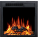 Electric 22'' Fireplace Wooden Surround Firebox Free Standing, Adjustable Led Flame, Remote Control 750-1500W(22''X23'')