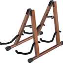 Double Guitar Stand, Acoustic Guitar Stand for Multiple Guitars, Folding A-Frame Electric Guitar Stand, Wooden Guitar Stands Floor For School Music Program, Concerts, Easy to Assemble