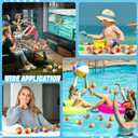 Hungdao 24 Pcs Beach Stress Balls 2.5 Inch Mini Relief Stress Balls Rainbow Pool Game Toys Foam Sports Toys with Storage Bag for Office Gifts Classroom Rewards Birthday Party Favor