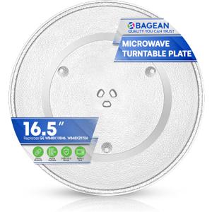 Microwave Plate Replacement 16.5 inch Fits WB48X10046 and WB48X29704 GE Microwave Turntable Plate - Exact Replacement Microwave Glass Plate - Durable Oven Dish Tray For Better Reheating and Cooking