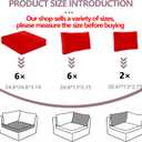 14 Pack Outdoor Cushion Covers, Waterproof Garden Furniture with Zipper Cushion Cover, Outdoor Cushion Cover for Courtyard Furniture (Red, 24.8Lx24.8Wx3.14H)