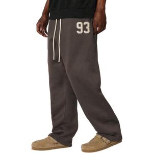 ZAFUL Men's Baggy Casual Pants Letter Graphic Sweapants Drawstring Lounge Straight Leg Track Pants with Pockets(1-Brown, XL) (Brown, XL)