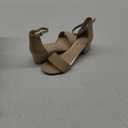 LONDON FOG Women's Nikki Low Two Piece Block Heel Dress Shoe Ladies Ankle Strap Pump Sandal (9, Nude)