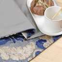 Vintage Table Runner Jacquard Fabric with Multi-Tassels Table Runners for Dining Room Dresser Wedding Holiday Party Decorations (Blue, 11 x 62 inch)