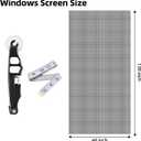Fiberglass Window Screen Mesh Kit, 48"x130" Durable Mesh Window Screen for Patio Porch Door Windows, DIY Adjustable Screen Mesh Repair Kit (Pack of 2)