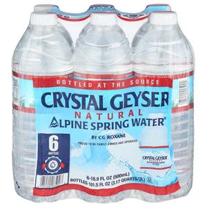 Crystal Geyser, Natural Alpine Spring Water, 16.9 Fl Oz (pack of 6)