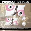 Trendy Preppy Pink Lucky 8 Ball Pillow Covers 18x18, Preppy Room Decor, Trendy Leopard Print 8 Ball Boots Decorative Throw Pillow Covers for Girls Bedroom Dorm Apartment, Set of 2