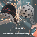 Fullsheild Reversible Welding Cap Flame Resistant CAT 1 Protective FR Welder Hats 6 Pannel Midweight Printed for Men Women, 8
