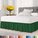 Wrap Around Dust Ruffle Bed Skirt - Emerald - for King Size Beds w/ 15 Inch Drop - Easy Fit Elastic Strap - Adjustable Pleated Bedskirt w/Brushed Fabric - Wrinkle Free - for Women, Men, Kids & Teens