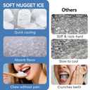 Nugget Ice Maker Countertop, Chewable Pellet Ice Machine, 37lbs/Day, 6-Min Fast Ice, One-Click Self-Cleaning, 0.8Gal Detachable Tank, Stainless Steel for Home/Kitchen/Office/Party
