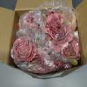 Yunsailing 8 Packs Artificial Peony Flowers Faux Silk Hydrangea Bouquet Vintage Wedding Home Table for Door Decor Reusable Bouquet of Rose Flowers for Valentine Wedding Birthday Party(Dark Pink)