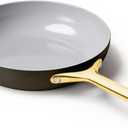 Caraway Nonstick Ceramic Frying Pan (2.7 qt, 10.5") - Non Toxic, PTFE & PFOA Free - Oven Safe & Compatible with All Stovetops (Gas, Electric & Induction) - Black