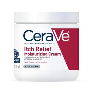 CeraVe Moisturizing Cream for Itch Relief, Anti Itch Cream with Pramoxine Hydrochloride, Relieves Itchy with Minor Skin Irritations, Sunburn Relief, Bug Bites, Fragrance Free, 16 Ounces (16 Fl Oz (Pack of 1))