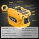 Azocek 220W Power Inverter Compatible with Dewalt 20V Battery(Battery not Included), DC 20V to AC 110V, 2 USB Ports & 1 Type-C Fast Charging, 400LM LED Work Light