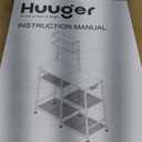 Huuger 39.4 Inch Bakers Rack with Power Outlets, Kitchen Microwave Stand with Storage, Coffee Bar with 4 Hooks, 3-Level Height Open Shelves, Rustic Brown