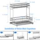 2 Pack Under Sink Organizers and Storage, 2 Tier Pull Out Cabinet Organizer, Metal Sliding Drawer Storage for Kitchen BathroomGray (Grey)