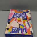 ARTISTRO Dual Tip Acrylic Paint Markers - Easy for All Ages & Levels Acrylic Paint Pens for Fabric, Rocks, Paper, Wood, Canvas, Glass, DIY (Dual Tip Brush + Fine, 72)