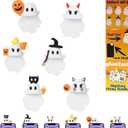 Ghostees Mystery Phone Buddy, Mini Surprise Toy, Stick-On Halloween Ghost & Pumpkin Phone Topper, Peel-and-Stick Design Figurine, Fun Desk Accessory (6PCS)