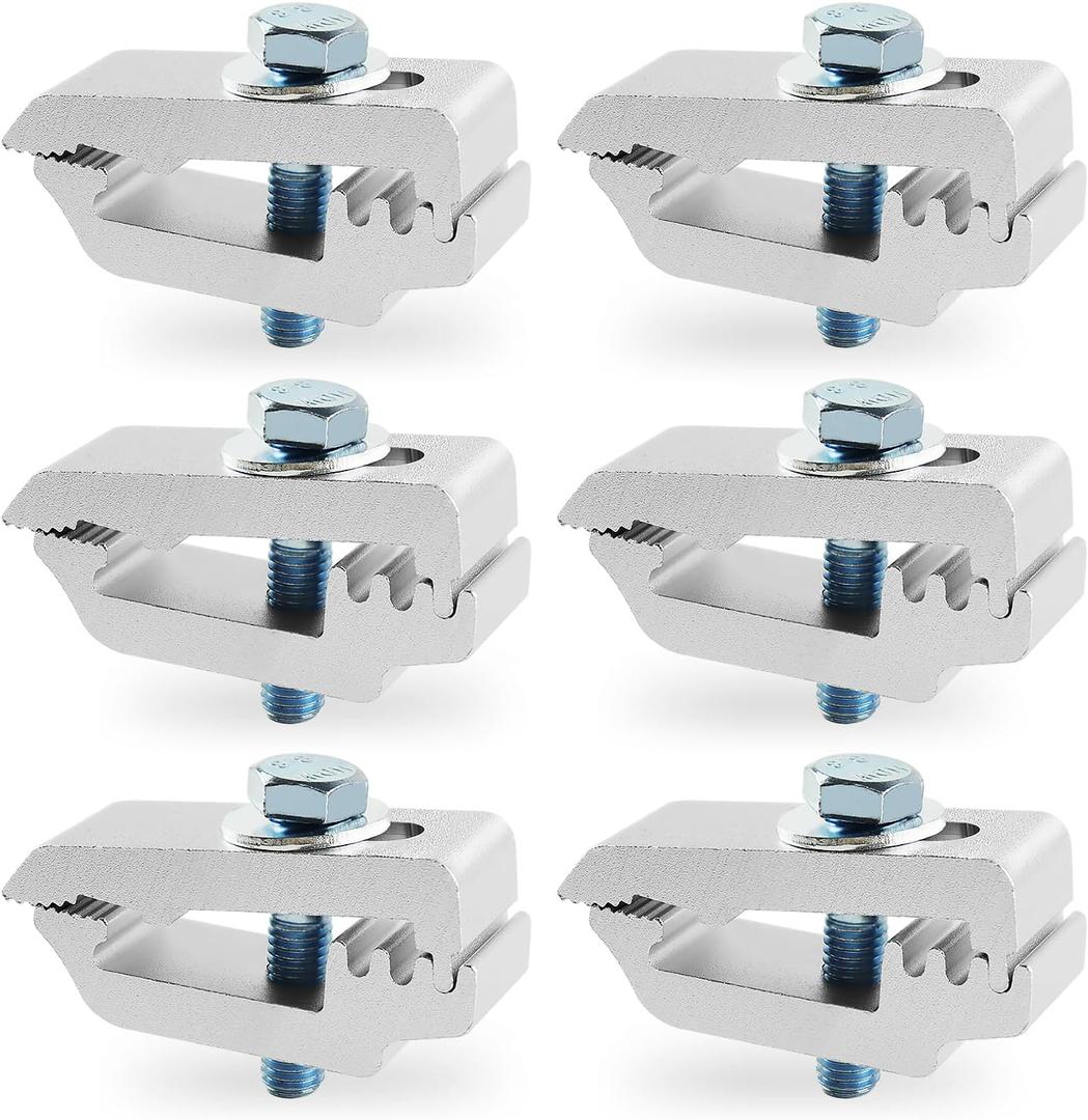 Aluminum Mounting Clamps Tonneau Cover clamps Truck Topper Clamps for Truck Cover, Cap, Camper Shell 6 Pack Silver