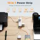 TESSAN Surge Protector Power Strip PD 20W, Ultra Thin Flat Plug 10 FT Extension Cord, 9 Outlets 4 USB(2 USB C), 1050J Protection Multiple Outlets Charging Station for Home, Office, College Dorm Room