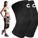 Knee Brace for Women & Men (Pair) Knee Sleeves for Running, Workout, Weightlifting & Sports Compression Knee Support for Knee Pain Relief, Meniscus Tear & Arthritis (Black)