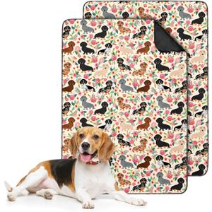 2PC Reusable Potty Pads for Dog-Washable Pee Pads for Floors/Couch/Bed and Crates-with Dachshund Dogs Non-Slip Potty Pads for Training 36"x24"
