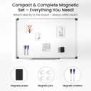 Magnetic White Board for Wall, 36" x 24" Dry Erase Board Kit with 2 Magnetic Dry Erase Markers, 4 Magnets, Eraser, Pen Tray & Mounting Kit White Board Dry Erase for Home, Office, School