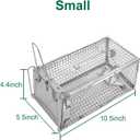 SZHLUX Rat Trap,Mouse Traps Work for Indoor and Outdoor,Small Rodent Animal-Mice Voles Hamsters Cage,Catch and Release(Small), Silver (SZ-SL2614X)