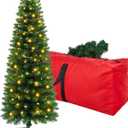 4ft Pre-Lit Slim Artificial Christmas Tree - 100 Warm White LED Lights, 260 Realistic Tips, Foldable Metal Stand - Family & Pet-Friendly, Easy Setup for Holiday Magic