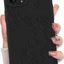 MZELQ for iPhone 11 Pro Max Case, Silicone Wave Ripple Cute Pattern, Camera Protection Soft Slim Shockproof for Girls Women -Black