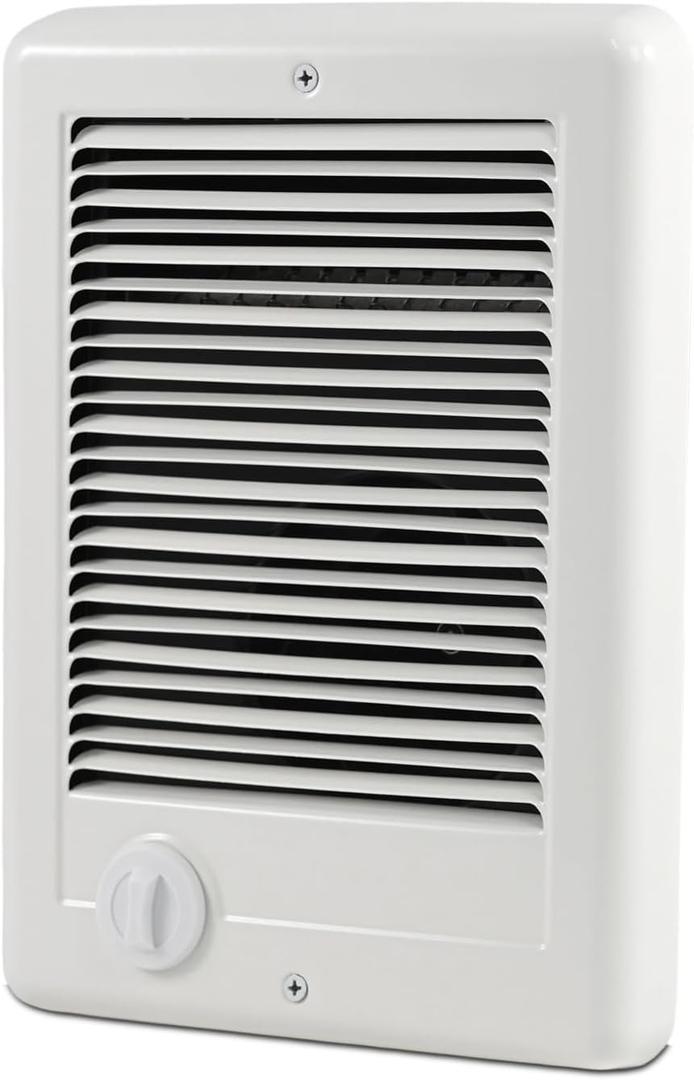 Electric Wall Heater with Built In Adjustable Thermostat (Model:CSC101TW) 120 Volt,1000 Watt,White,Suitable for Bedrooms,Living Rooms and Studies
