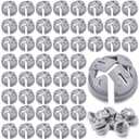 Sintuff 25 Pcs 3/8 in. - 1/2 in. Non Metallic Button Bulk Push in Electrical Wire Connectors Junction Box Connector Gray Nm Cable Connector Electrical Conduit Fittings Fits for 1/2 Inch Knockouts