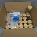 DIMBRAH Spice Jars with Label 24Pcs,Seasoning Containers, Spice Jars with Bamboo Lids, Kitchen Essentials, Spices Container Set, Kitchen Set, Seasoning Organizer, Spice Rack Organizer for Cabinet