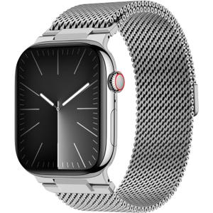 KYISGOS Milanese Loop Band Compatible with Apple Watch Band 49mm 46mm 45mm 44mm 42mm Men Women, Magnetic Clasp Metal Strap for iWatch Ultra 3 2 1 Series 11/10/9/8/7/6/5/4/3/2/1 SE3 SE2 SE, Silver