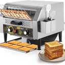 Dyna-Living Commercial Toaster 450 PCS/H Conveyor Toaster for Restaurant | 1900W Commercial Conveyor Toaster, Heavy Duty Stainless Steel Rolling Bread Toaster for Baking Bun, Bagel, Bread