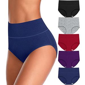 UMMISS Panties Underwear for Women Cotton Tummy Control High Wasited Plus Size Ladies Full Coverage Briefs 3XL 4XL
