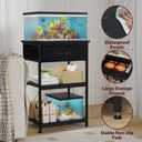 5-10 Gallon Fish Tank Stand, Height Adjustable Metal Aquarium Stand with Storage Drawers for Fish Tank Accessories Storage, Perfect for Turtle Tank, Reptile Terrarium, Black