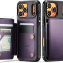 Vinich for iPhone 17 Pro Max Wallet Case with Card Holder, RFID Blocking Credit Slots Kickstand Shockproof Phone Cover Fit for iPhone 17 Pro Max 6.9" Purple