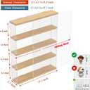 DuvinDD Acrylic Display Case for Collectibles Wall Mounted Clear Figure Display Case with Sliding Door, Dustproof Trinket Shelf for Miniature Hot Wheels for Home Bedroom Decor(15.3x3.3x19.7inch)