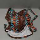 Womens Boho Print Ruched Halter Crop Tops Sexy V Neck Backless Going Out Top Summer Slim Fit Y2k Tops Large