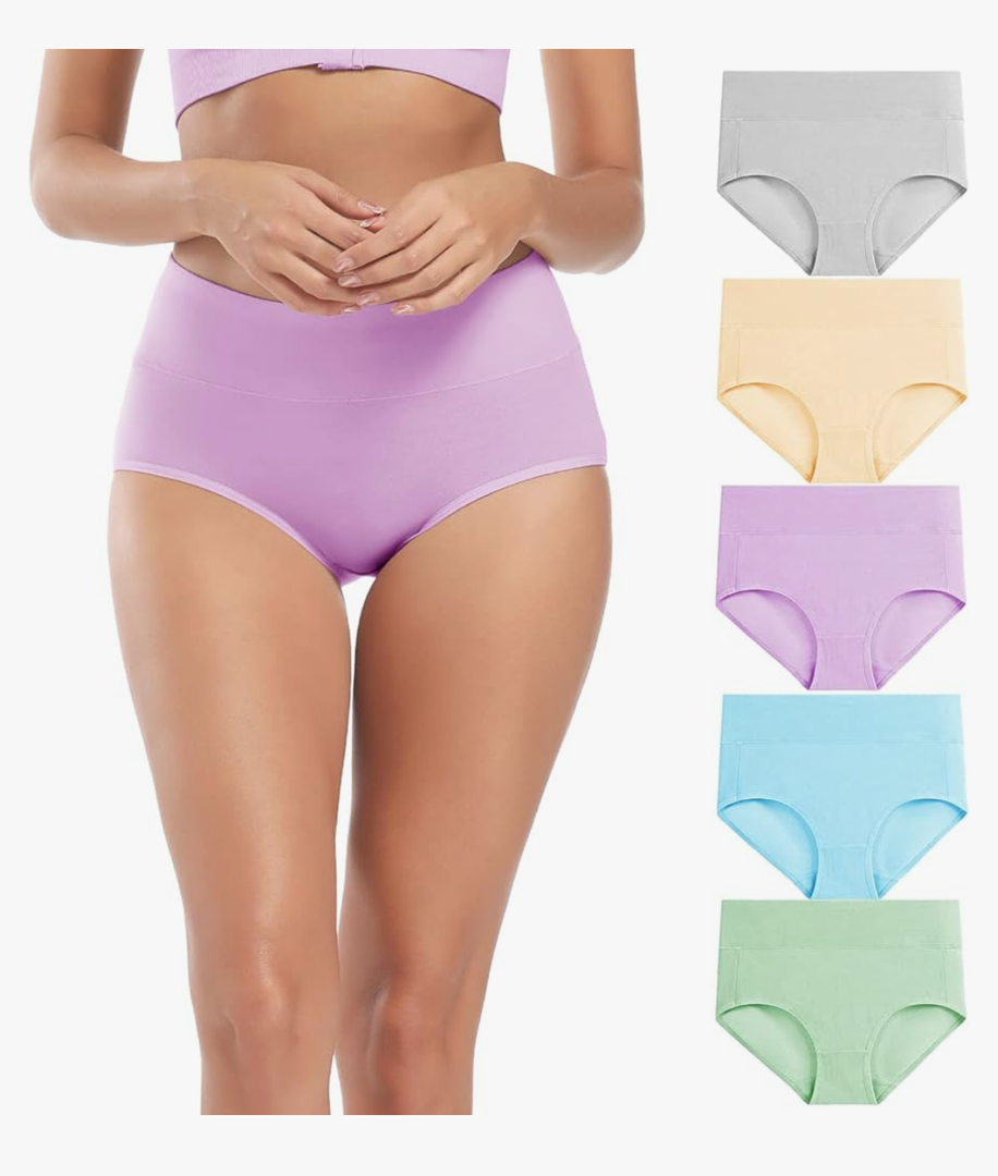 Molasus Women's Cotton Underwear High Waisted Full Coverage Ladies Panties (Regular & Plus Size)