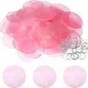 Round Capiz Sea Shells, 2" Shells for Crafting with Closed-end Ring Seashell Beach Real Seashells Fitting for (Wind Chimes Jewelry Making DIY Craft Decoration), 50Pcs&Pink