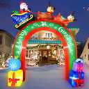 JETEHO 10 FT Christmas Inflatables Archway Santa Claus on Sleigh Christmas Blow Up Yard Decorations Built-in LED Lights for Outdoor Lawn Garden Decorations