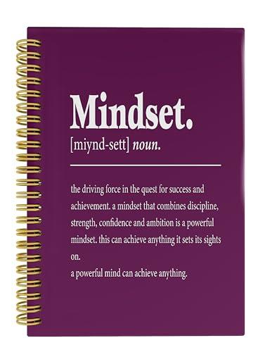 Knibeo Mindset Inspirational Notebooks Journal - Anti Anxiety Notebook, 5.5×8.3 Inch Inspirational Spiral Bound Notebook with 164 Pages, College School Supplies(Violet), Set of 2