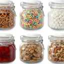 Glass Jars with Airtight Lids, 26oz Glass Storage Jars Set of 6, Thick Food Storage Containers for Pantry Organization, Kitchen Counter, Coffee, Pasta, Cereal