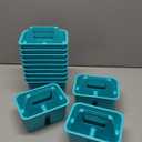 Storex Mini Classroom Caddy, Multipurpose Classroom Organizer with Handle, Teal, 12-Pack (01065U12C)