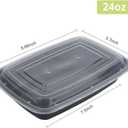 Reusable Food Prep Containers, 50-Pack 24 OZ Plastic Containers with Lids For Meal Food Prepping - Durable Food Storage Containers Lunch Boxes- Stackable, Meal Dishwasher Safe